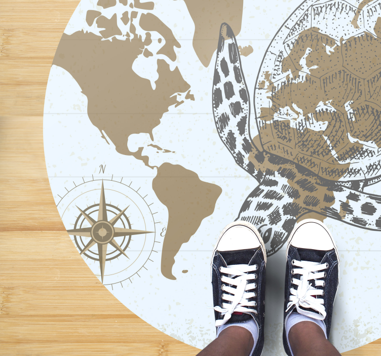 Tapete de vinil animal com mapa de tartaruga - TenStickers