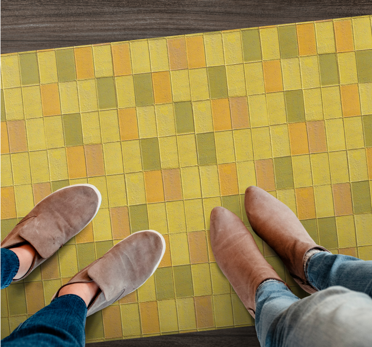 Tapete de azulejos estilo kawaii de tons amarelos - TenStickers