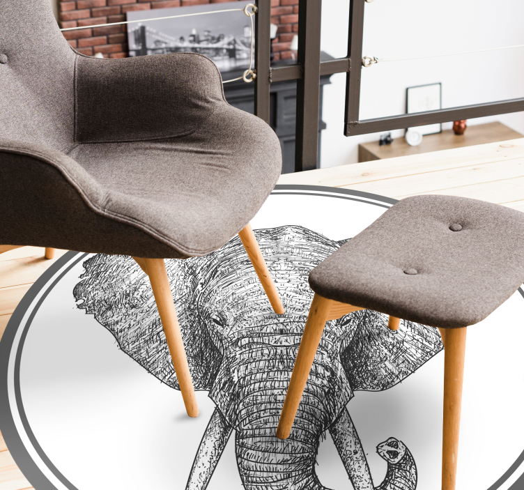 Tapete de vinil com estampa animal de elefante cinza - TenStickers