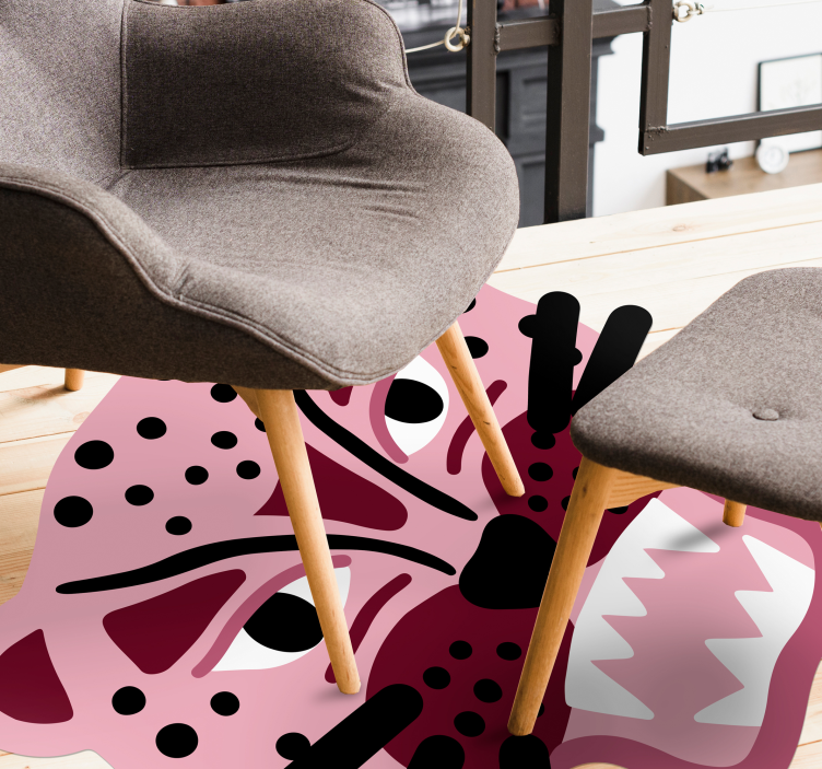 Tapete de vinil em forma de leopardo rosa com estampa animal - TenStickers