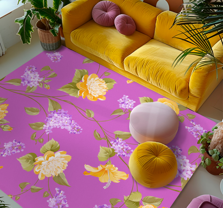 Tapete vinílico flores e plantas padrão de flor floral - TenStickers