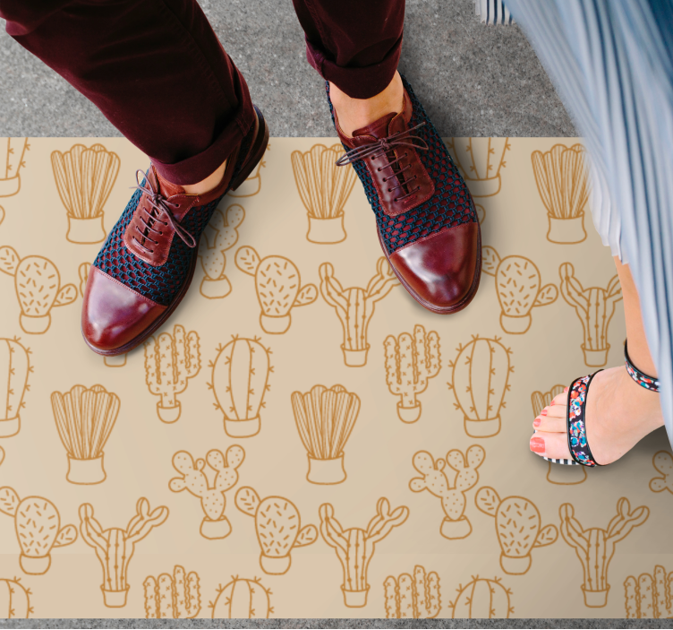 Tapete floral com padrão de cacto desbotado pelo sol - TenStickers