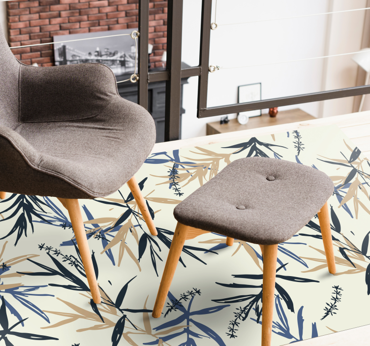 Tapete floral de plantas chinesas - TenStickers