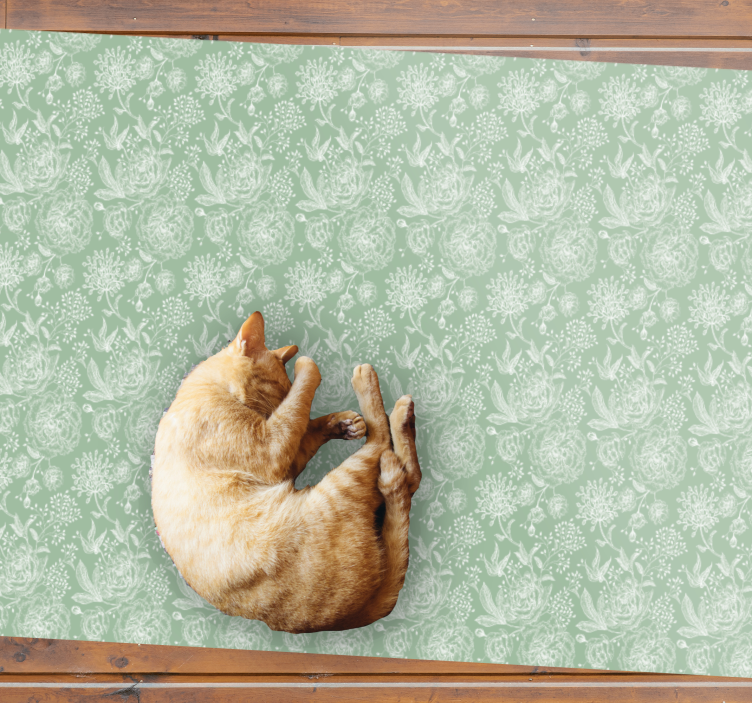 Tapete floral verde floral estilo grandmillenial - TenStickers
