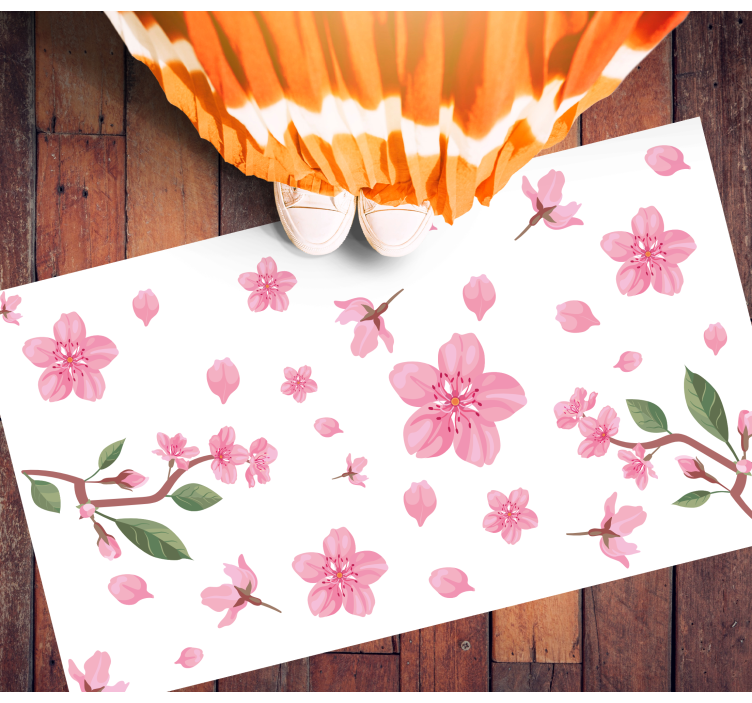 Tapete floral rosa com flores de cerejeira - TenStickers