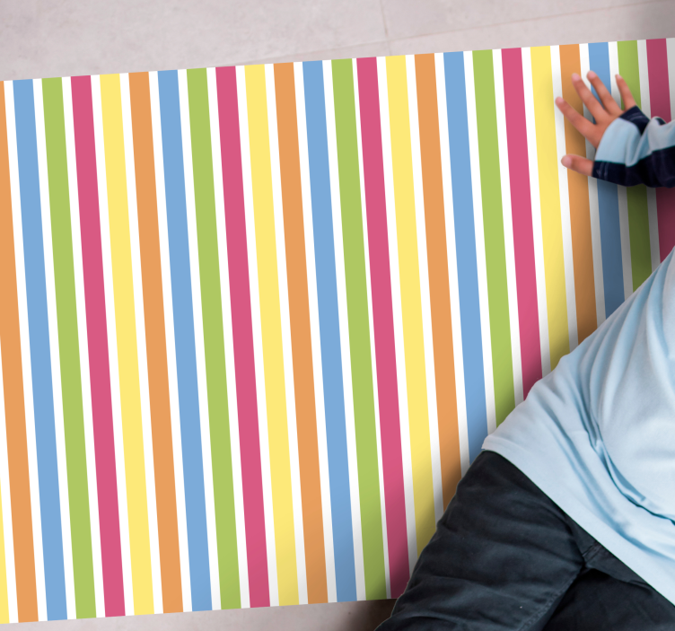 tapete em vinil retangular listrado colorido de cima para baixo - TenStickers