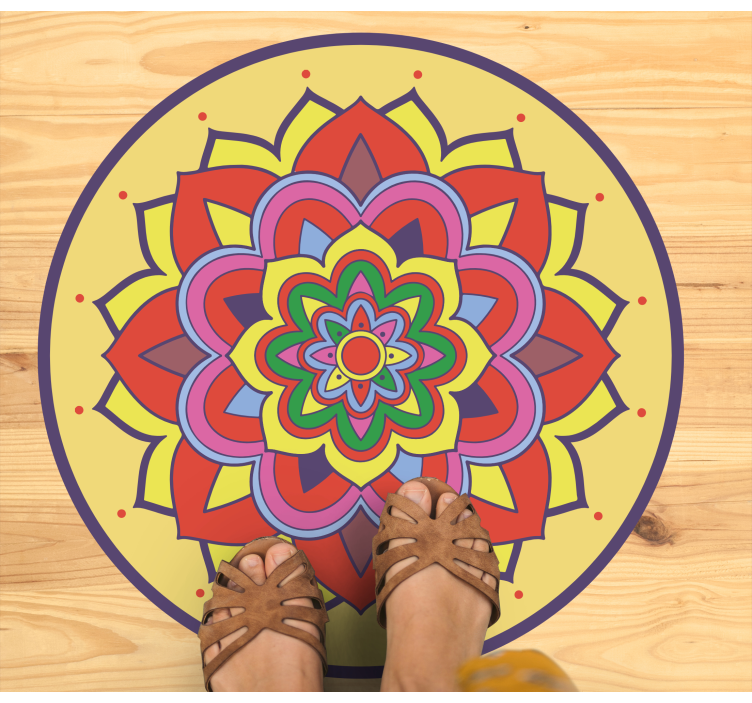 Tapete de mandala de vinil com pétalas coloridas florais - TenStickers