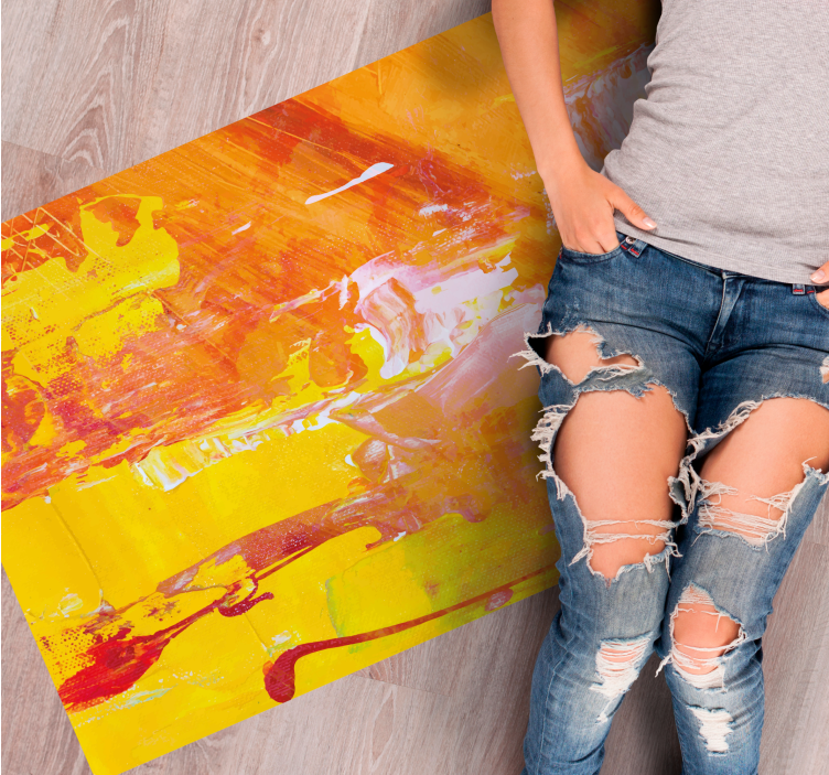 Tapete de quarto de produtoabstrato colorido laranja - TenStickers