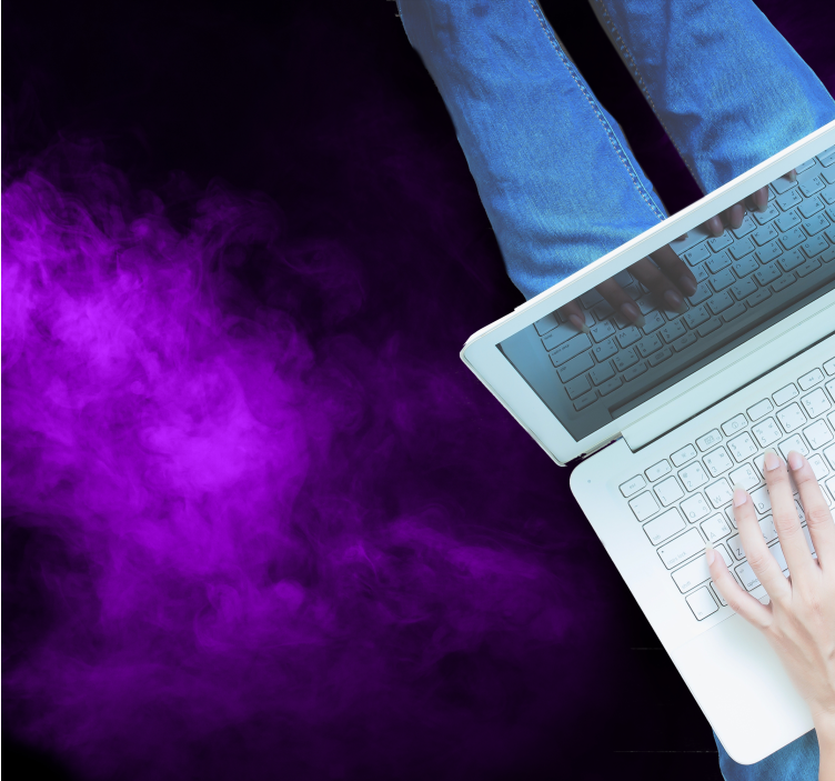 Tapete de quarto com fundo de fumaça violeta - TenStickers