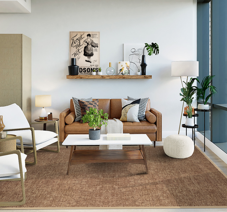 Tapete de textura de fibra natural de cor bege - TenStickers