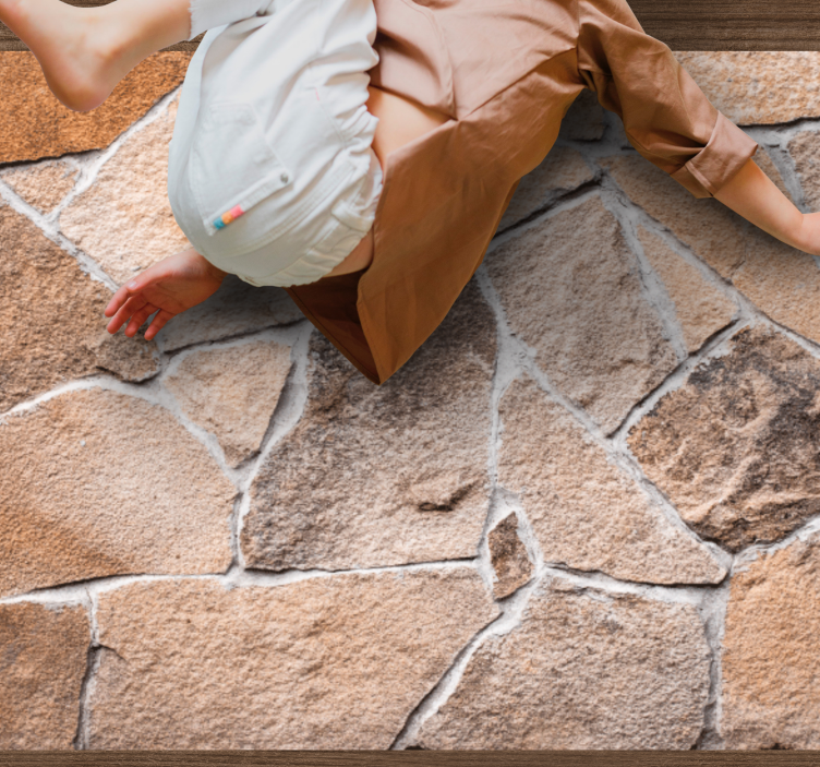 Tapete de textura de pedra irregular marrom claro - TenStickers