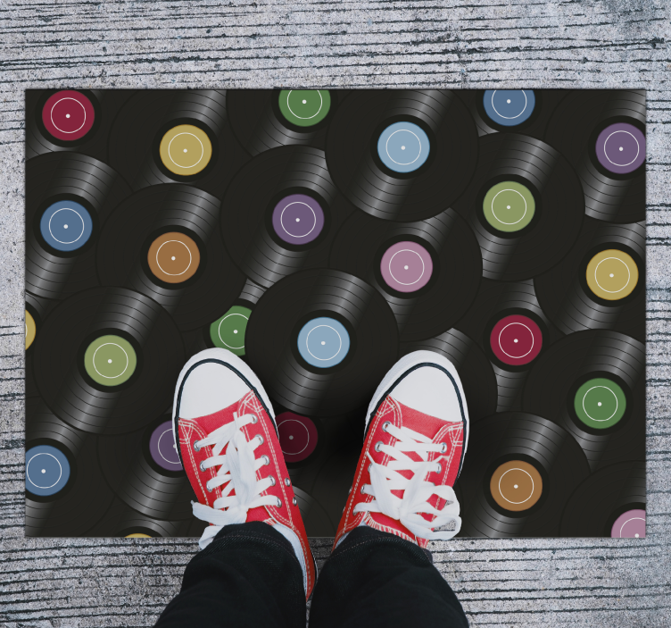 Tapete de vinil com discos de vinil tapete vintage - TenStickers