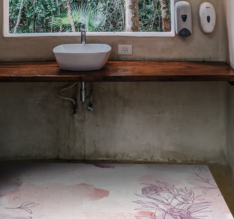 Tapete de vinil com flores pastel sutil - TenStickers