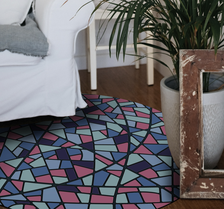 Tapete de vinil com mosaico de vitral - TenStickers