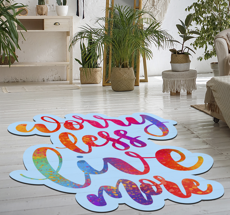 Tapete de vinil com texto Worry less - TenStickers