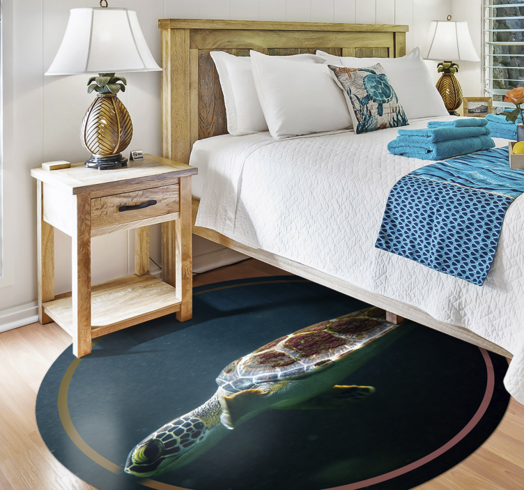 Tapete de vinil de animais tartaruga a nadar - TenStickers