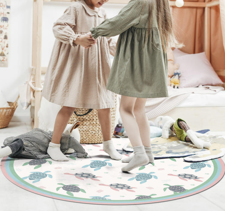 Tapete de vinil de animais tartarugas de cores suaves - TenStickers