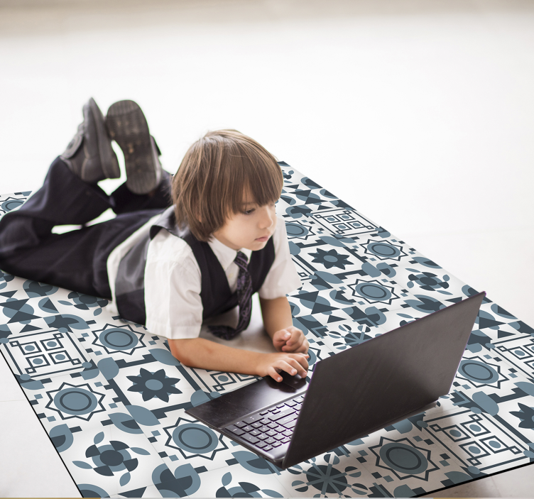 Tapete de vinil de azulejos tons de cinza - TenStickers