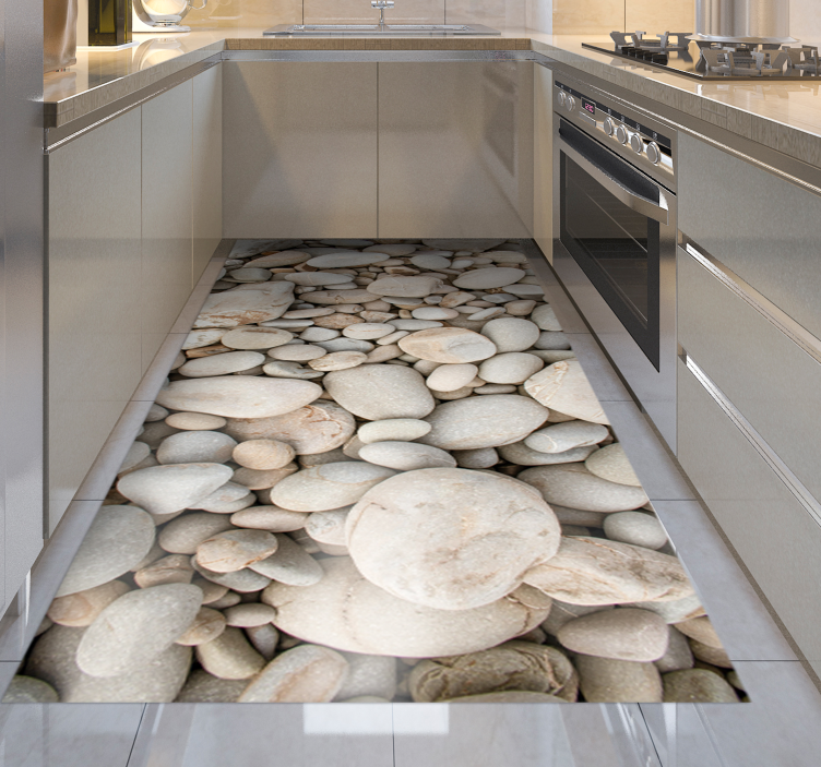Tapete de vinil de cozinha com pequenas pedras brancas - TenStickers