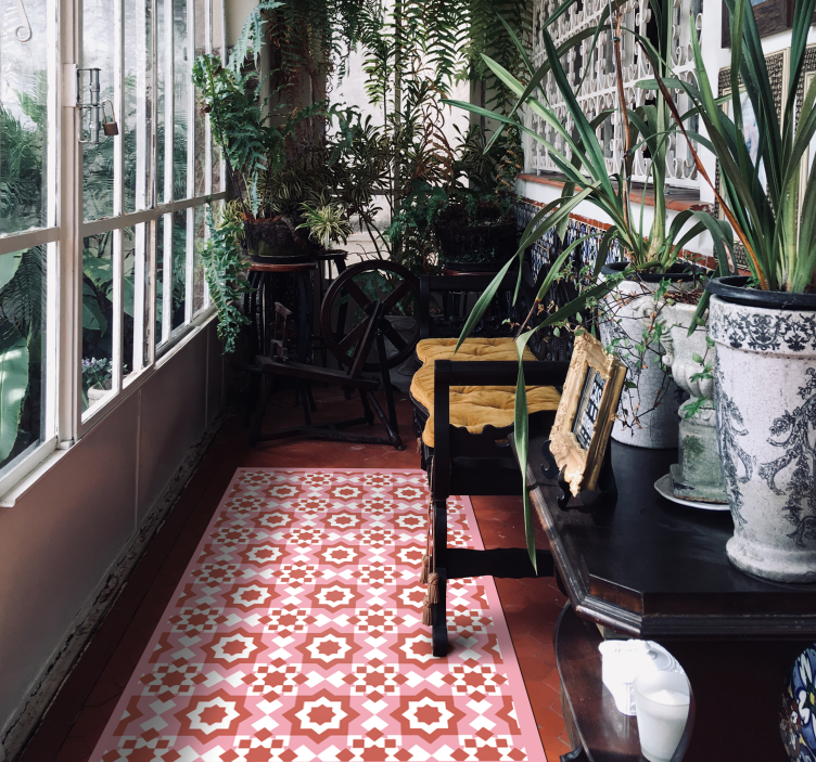 Tapete de vinil quadrado vermelho - TenStickers