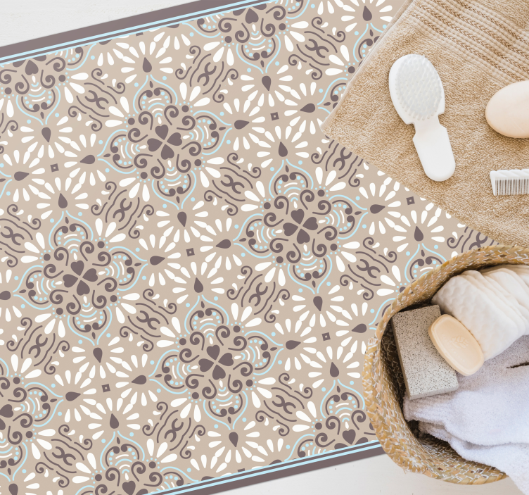 Tapete de vinil em mosaico branco bege - TenStickers