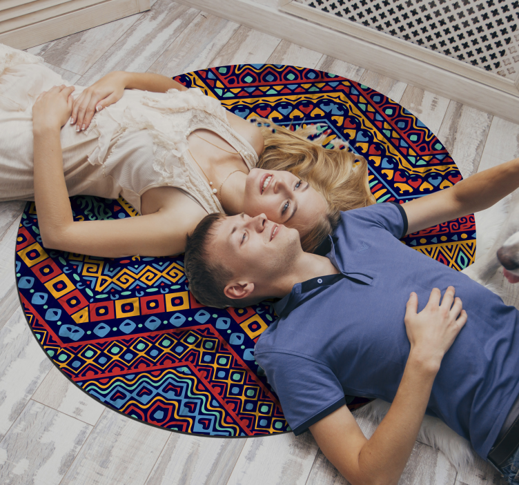 Tapete de vinil étnico de padrão arredondado - TenStickers