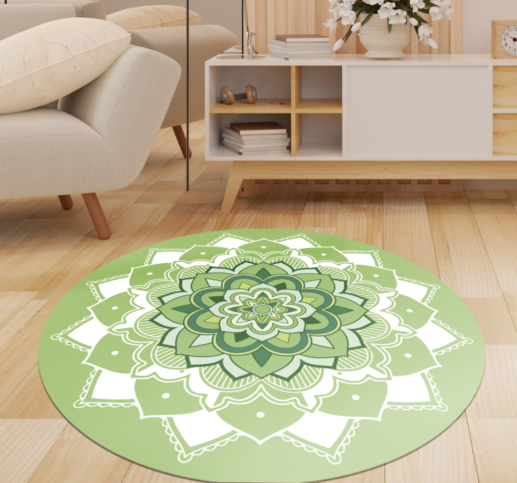 Tapete de vinil floral Mandala verde - TenStickers