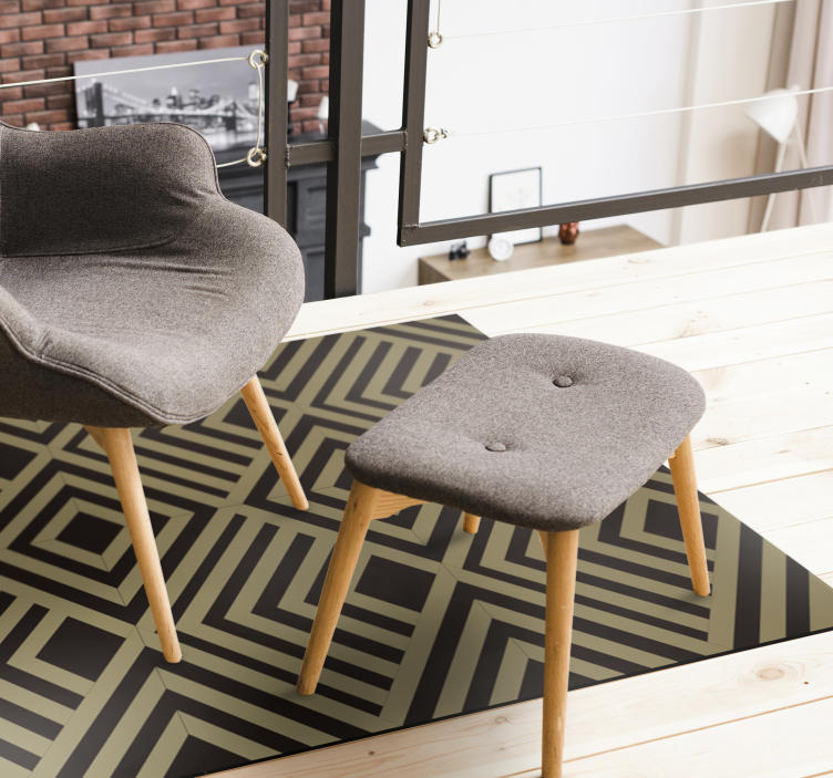 Tapete de vinil geométrico losangos pretos - TenStickers