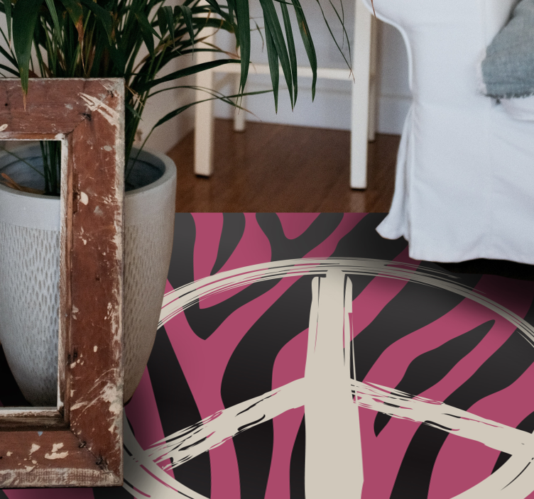 Tapete de vinil hippie roxo zebra com estampa animal - TenStickers