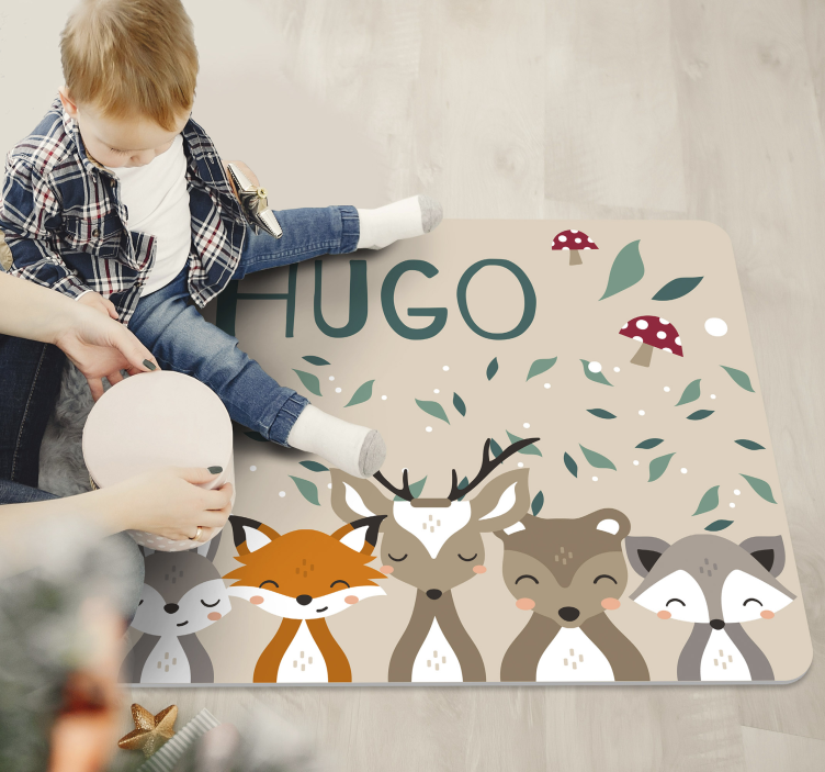 Tapete de vinil personalizado animais com nome - TenStickers