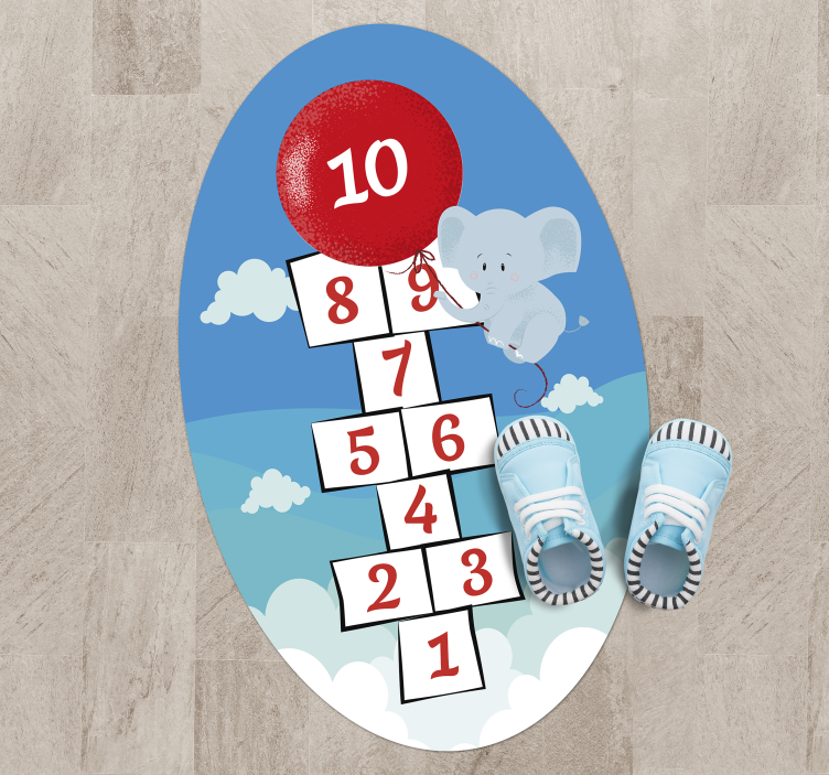 Tapete de vinil infantil oval jogo da macaca - TenStickers