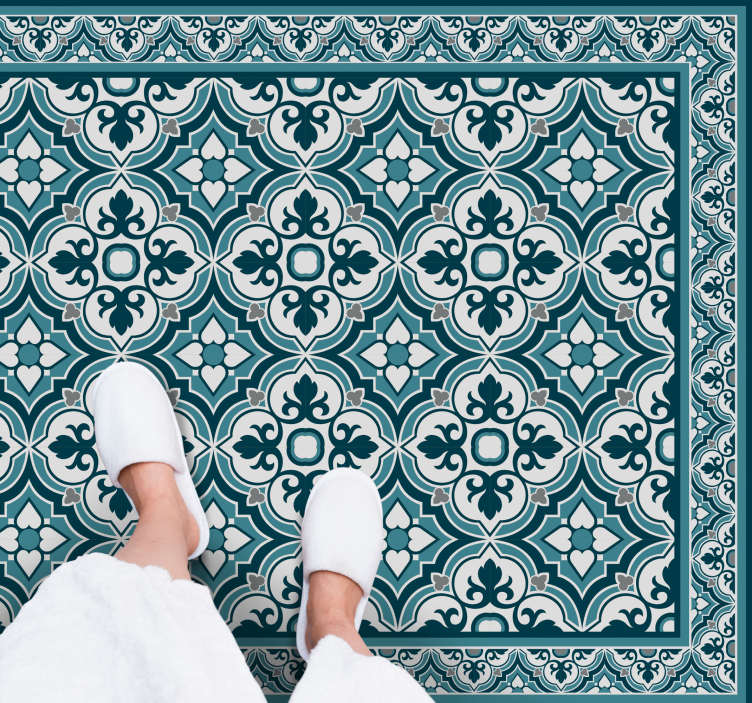 Tapete vinílico azulejos elegante motivo azul - TenStickers