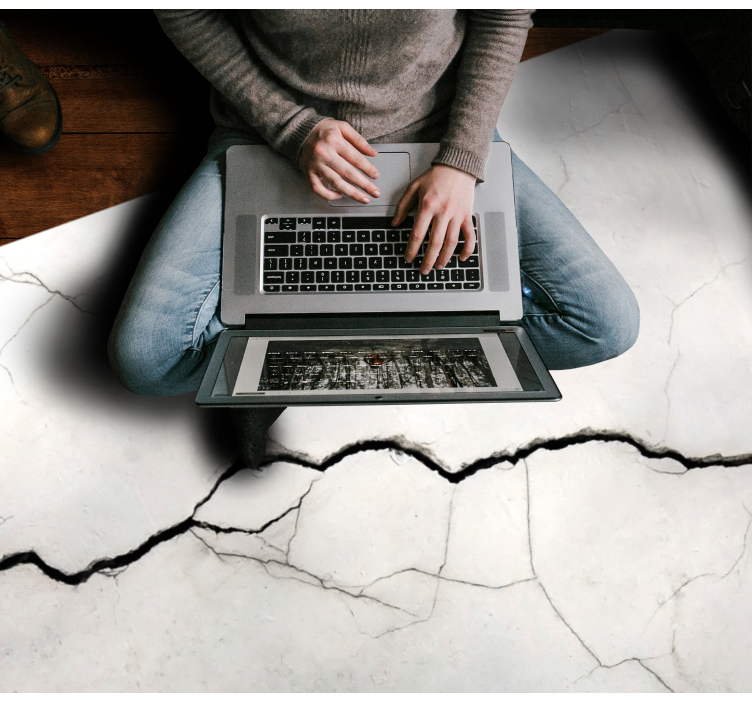 Tapete de vinil mármore imitação branca amassada - TenStickers