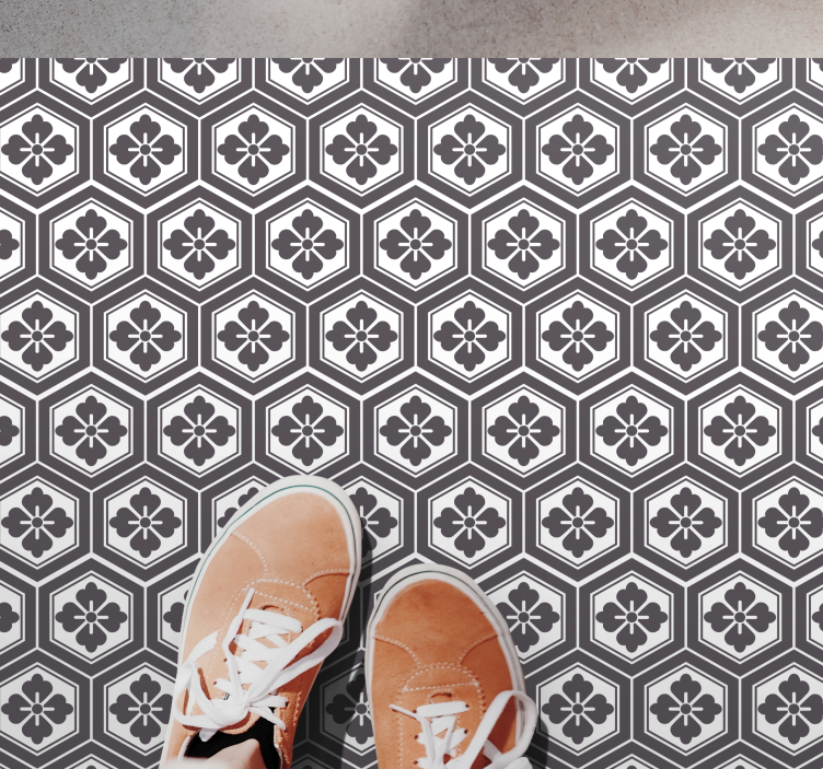 Tapete de vinil mármore padrão hexagonal elegante - TenStickers