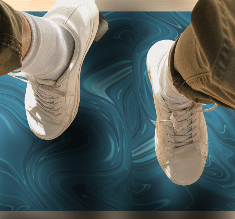 Tapete de vinil mármore tons oceânicos rodopiantes - TenStickers