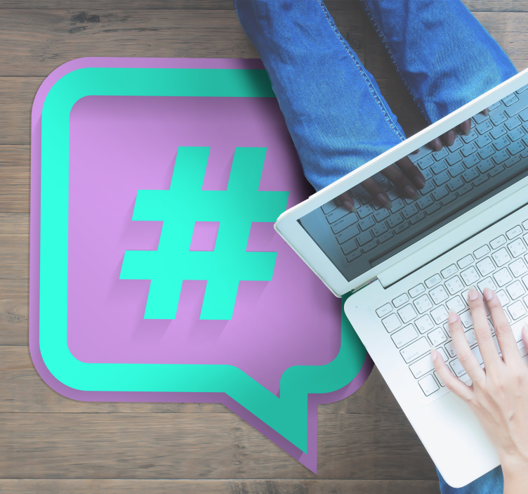 Maravilhoso tapete de vinil moderno com hashtag - TenStickers