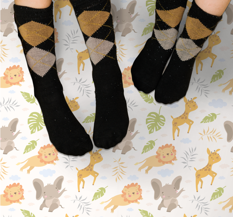 Tapete nórdico minimalista de safári infantil de vinil - TenStickers