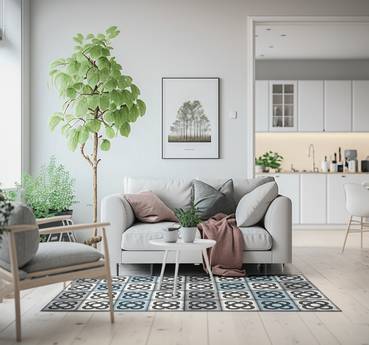 Tapete de vinil ornamental panot de Barcelona azul - TenStickers