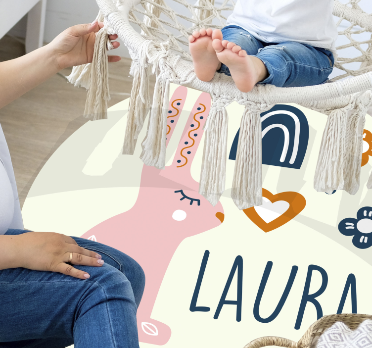 Tapete personalizado coelho fofo personalizado - TenStickers