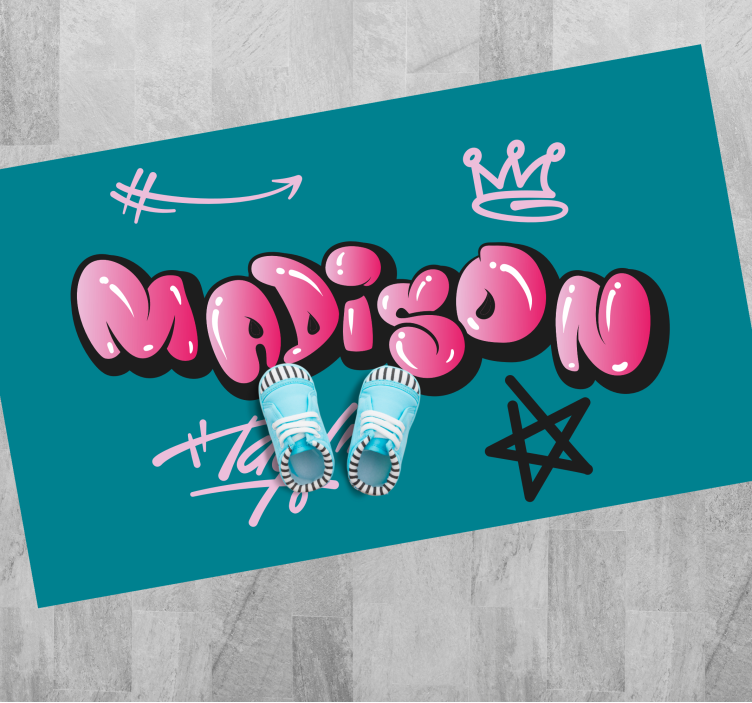 Tapete personalizado de grafite com letras rosa legal - TenStickers