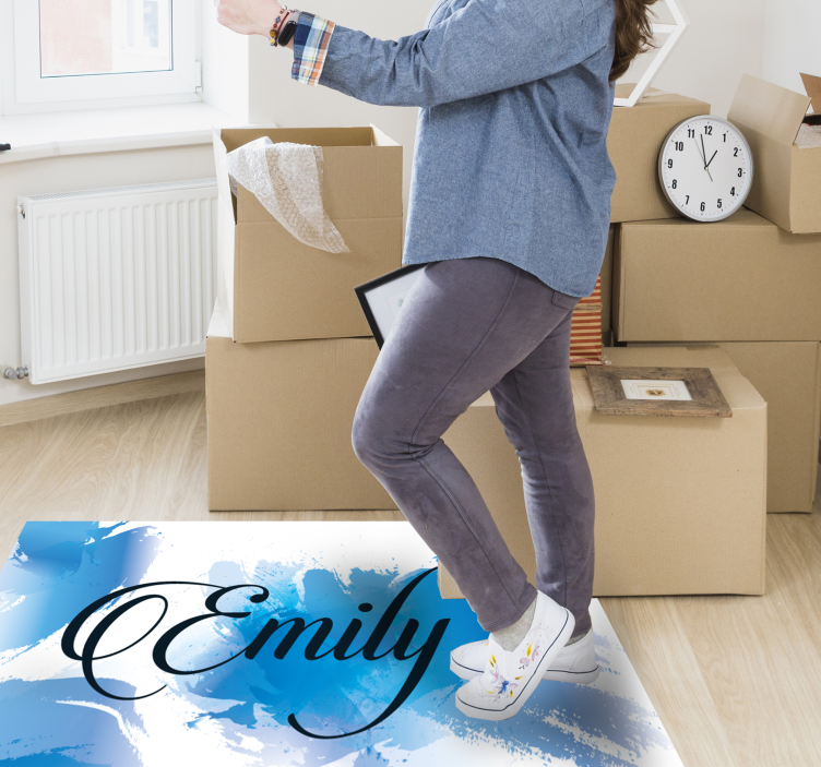 Tapete azul com nome personalizado - TenStickers