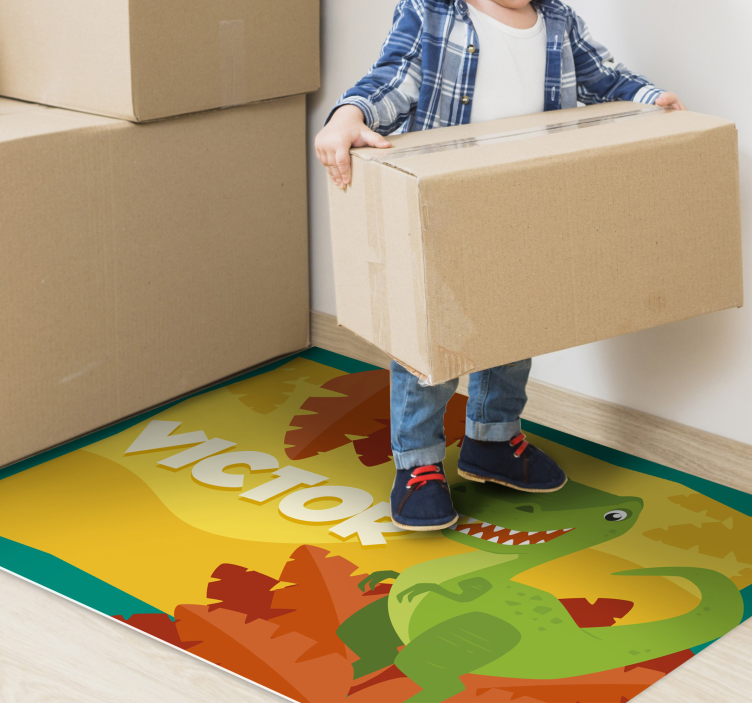 Tapete de vinil de dinossauro com nome - TenStickers