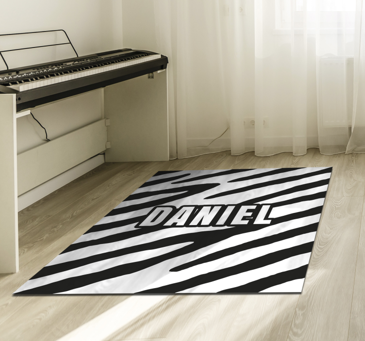 Tapete em vinil personalizado zebra com nome - TenStickers
