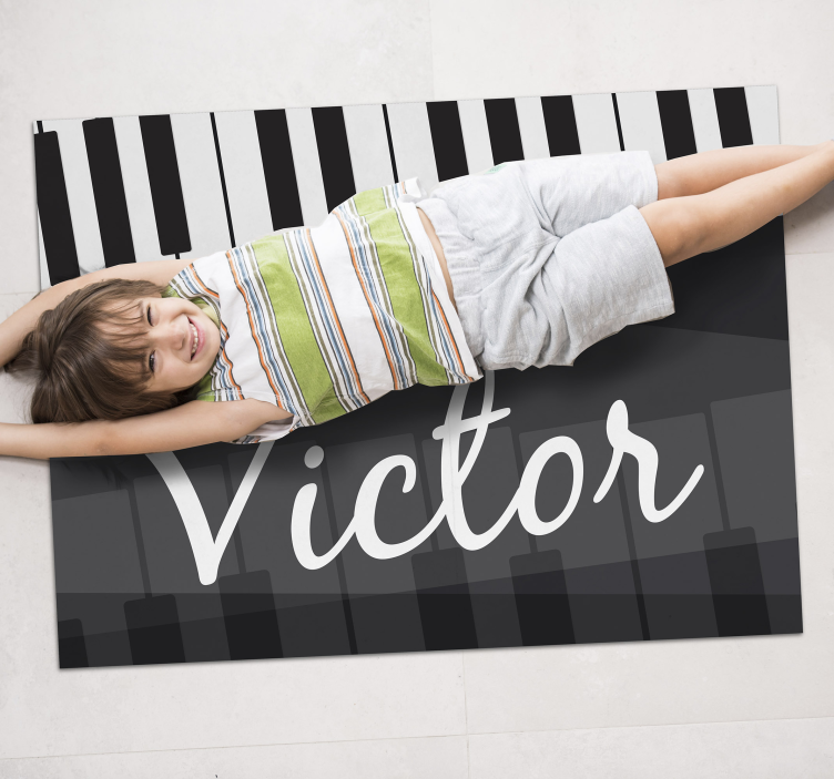 Maravilhoso tapete de vinil teclas de piano com nome - TenStickers