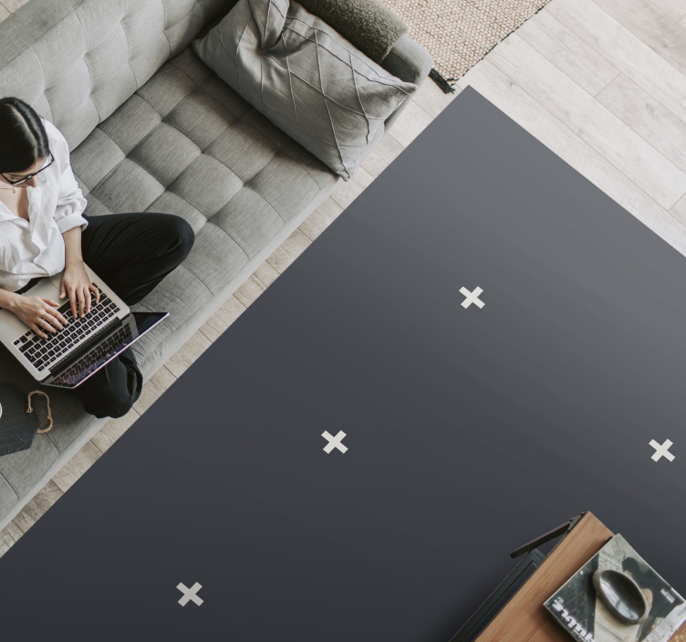 Tapete de vinil preto com sinais de plus estilo nórdico - TenStickers