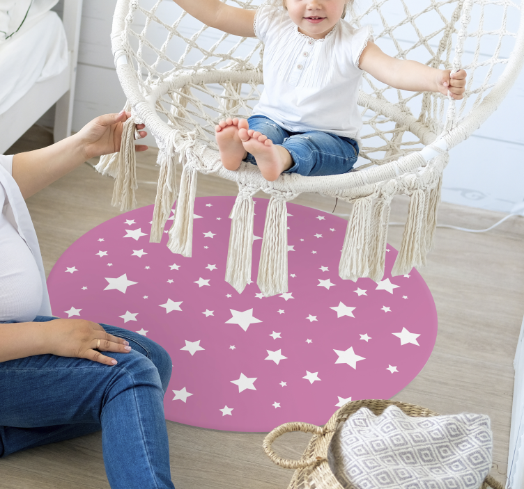 Tapete de vinil infantil rosa estrelas - TenStickers