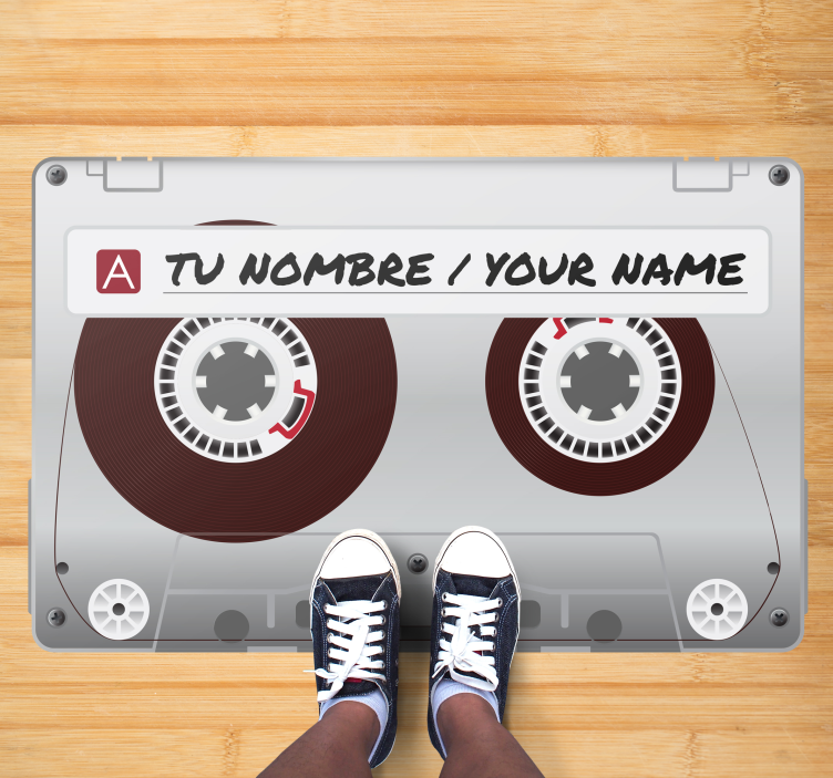 Tapete de vinil retro cassete com nome - TenStickers