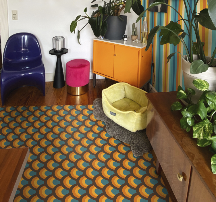 Tapete de vinil vintage com ondas arco-íris dos anos 70 - TenStickers