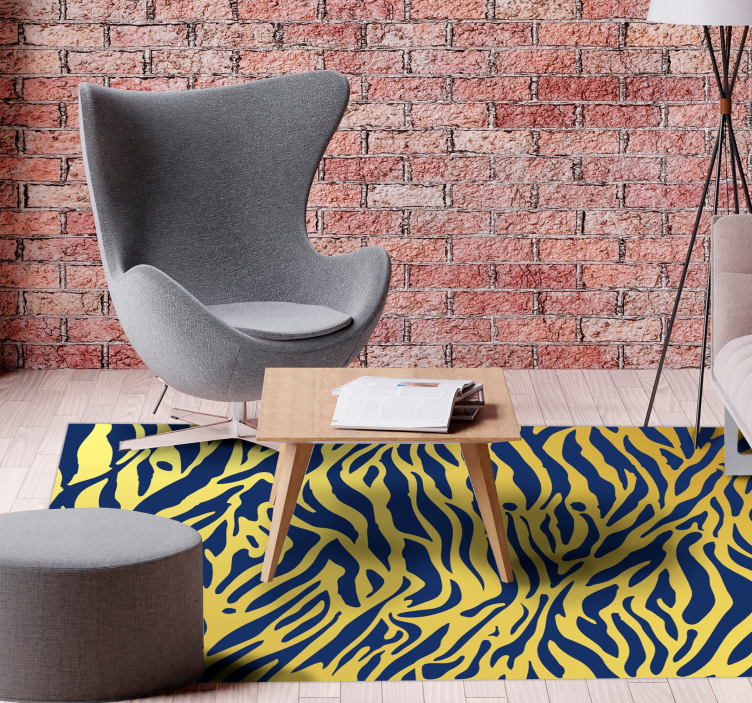 Tapete de vinil zebra azul e dourado com estampa animal - TenStickers