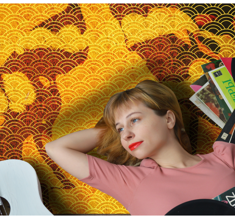 Tapete elegante de textura dourada para sala de estar - TenStickers